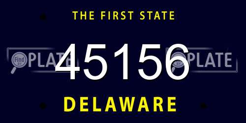 45156 Delaware License Plate