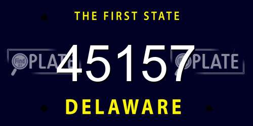 45157 Delaware License Plate