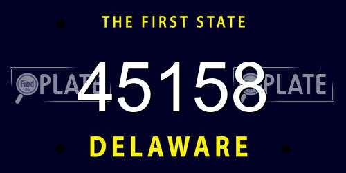 45158 Delaware License Plate