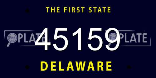 45159 Delaware License Plate