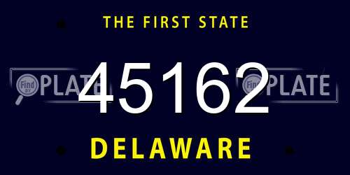 45162 Delaware License Plate
