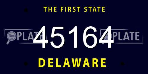 45164 Delaware License Plate