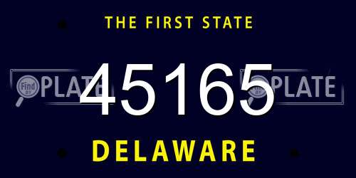 45165 Delaware License Plate