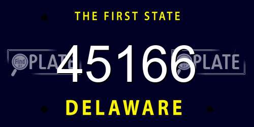 45166 Delaware License Plate