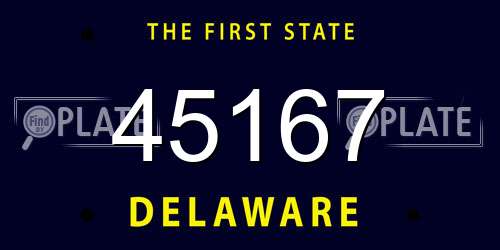 45167 Delaware License Plate