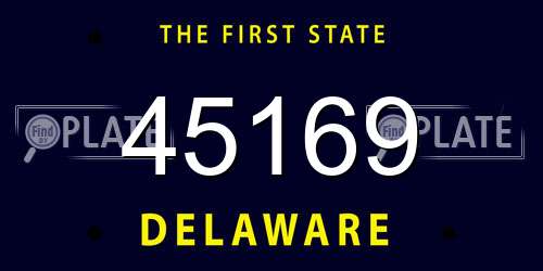 45169 Delaware License Plate