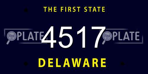 4517 Delaware License Plate