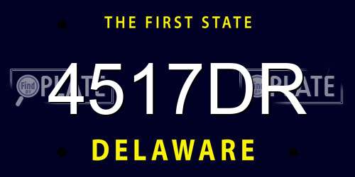 4517DR Delaware License Plate
