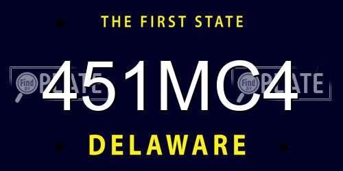 451MC4 Delaware License Plate