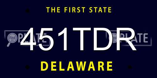 451TDR Delaware License Plate