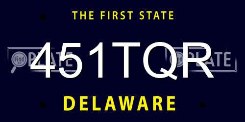 451TQR Delaware License Plate