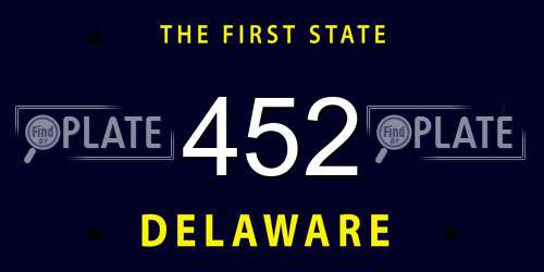 452 Delaware License Plate