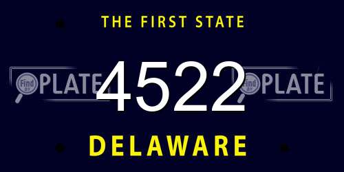 4522 Delaware License Plate