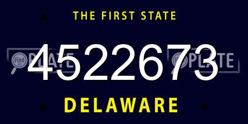 4522673 Delaware License Plate