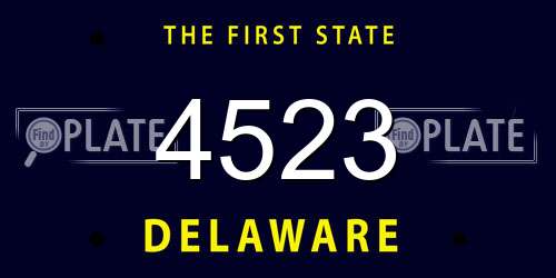 4523 Delaware License Plate
