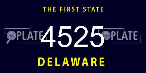 4525 Delaware License Plate