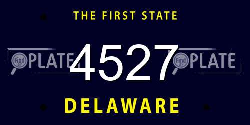 4527 Delaware License Plate