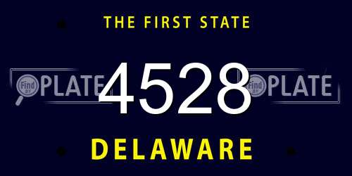 4528 Delaware License Plate