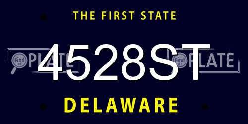 4528ST Delaware License Plate