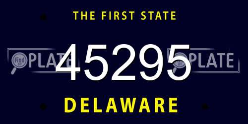 45295 Delaware License Plate