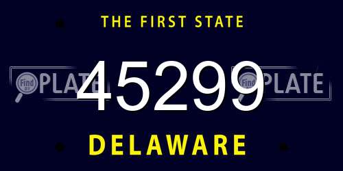 45299 Delaware License Plate