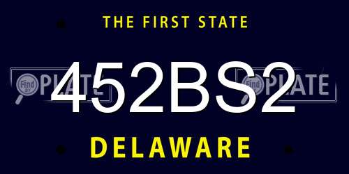 452BS2 Delaware License Plate