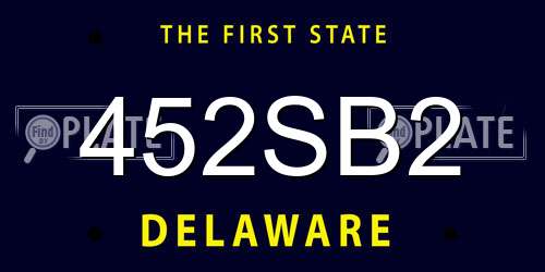 452SB2 Delaware License Plate
