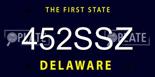 452SSZ Delaware License Plate