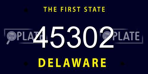 45302 Delaware License Plate