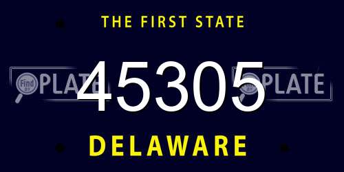 45305 Delaware License Plate