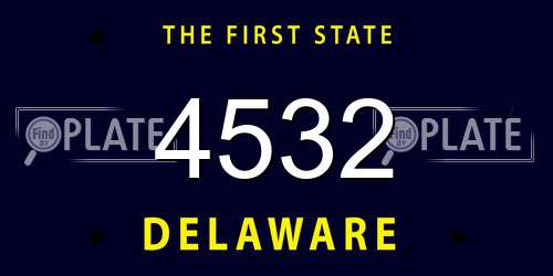 4532 Delaware License Plate