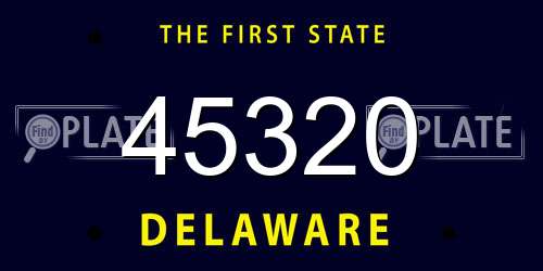 45320 Delaware License Plate