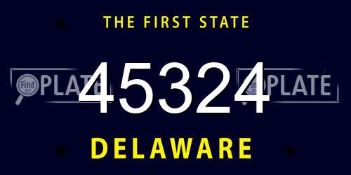 45324 Delaware License Plate