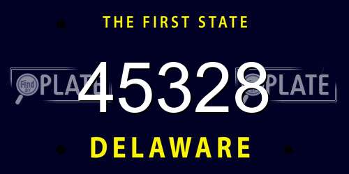 45328 Delaware License Plate