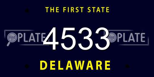 4533 Delaware License Plate