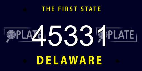 45331 Delaware License Plate