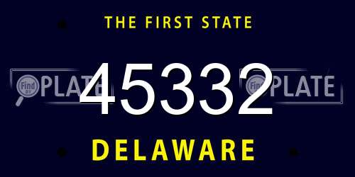 45332 Delaware License Plate