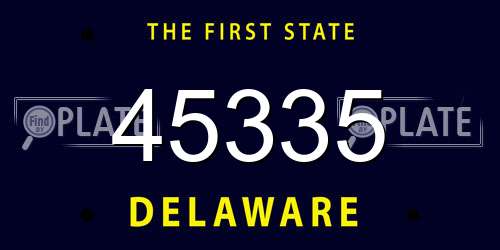 45335 Delaware License Plate