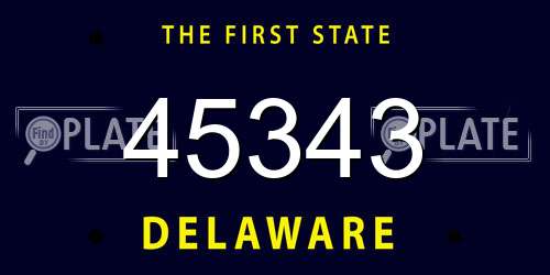 45343 Delaware License Plate