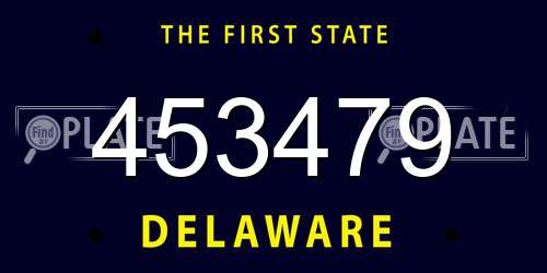 453479 Delaware License Plate