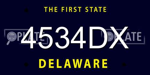4534DX Delaware License Plate