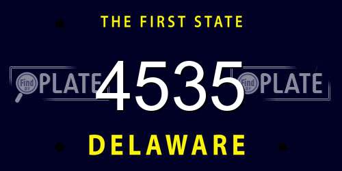 4535 Delaware License Plate