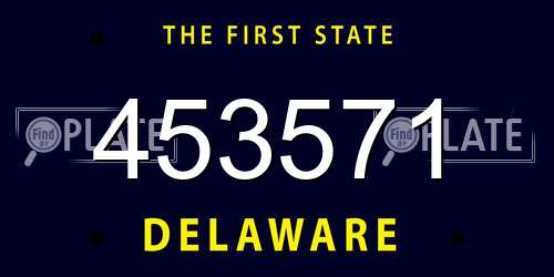453571 Delaware License Plate