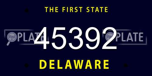 45392 Delaware License Plate