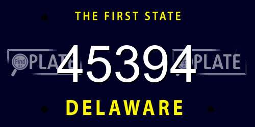 45394 Delaware License Plate