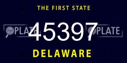45397 Delaware License Plate