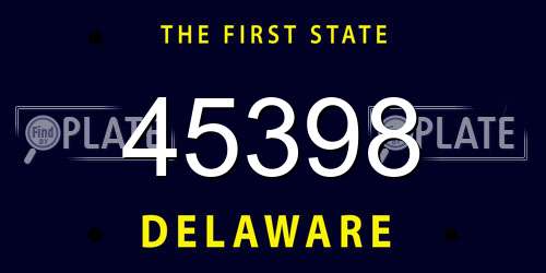 45398 Delaware License Plate