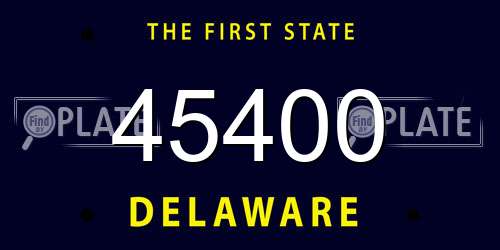 45400 Delaware License Plate