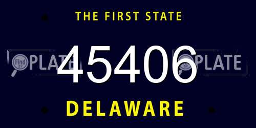 45406 Delaware License Plate