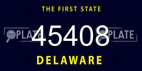 45408 Delaware License Plate
